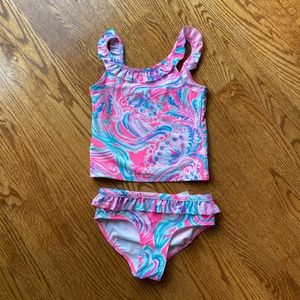 EUC Lilly Pulitzer Girl's 2-Piece Kinsey UPF 50+ Tankini Swim Set Size 5